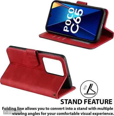 Stylish Solid Flip Cover for POCO C65 4G-thumb4