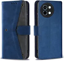 Rahishi Artificial Leather Flip Cover Compatible for Vivo Y38 5G vivo Y58 5G CPH2665 Designed Blue-thumb3