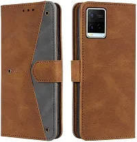 Vivo Y21 2021 Flip Cover Rahishi Flip Cover Compatible for Vivo Y21 2021 Executive Brown, Magnetic Closure-thumb3