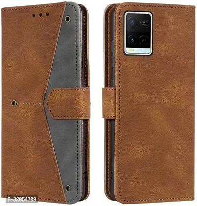 Vivo Y21 2021 Flip Cover Rahishi Flip Cover Compatible for Vivo Y21 2021 Executive Brown, Magnetic Closure-thumb4