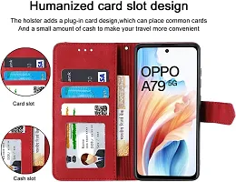 Oppo A79 Flip Cover Rahishi Flip Cover Compatible for Oppo A59 Cover, Executive Red, Magnetic Closure-thumb1