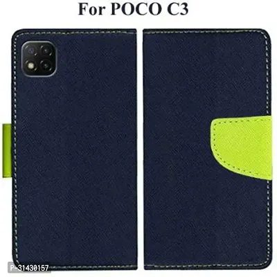 Trendy Flip Cover Compatible for POCO C3-thumb0