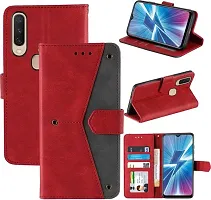 Vivo Y17 Flip Cover Rahishi Flip Cover Compatible for Vivo Y17 Executive Red, Magnetic Closure-thumb3