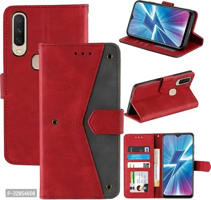 Vivo Y17 Flip Cover Rahishi Flip Cover Compatible for Vivo Y17 Executive Red, Magnetic Closure-thumb4