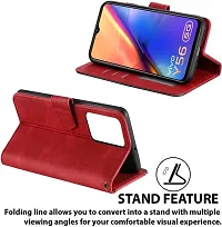 Vivo Y56 5G Flip Cover Rahishi Flip Cover Compatible for Vivo Y56 5G Executive Red, Magnetic Closure-thumb2