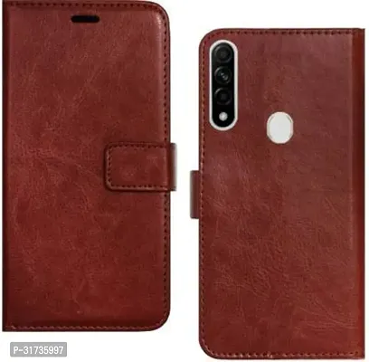 Rahishi Flip Cover Compatible for  Oppo A31 Brown-thumb0