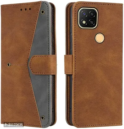 Flip Cover Compatible for Mi Redmi 9 Activ Back Cover Redmi 9 Activ Stylish Cover Redmi 9 Activ Girls Cove Redmi 9 Activ mobile back cover Redmi 9 Activ Cover Executive Brown, Magnetic Closure-thumb0