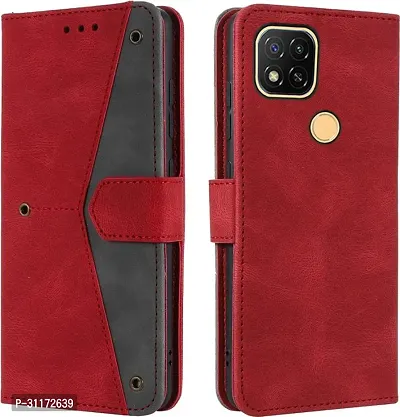 Flip Cover Compatible for Mi Redmi 9 Activ Back Cover Redmi 9 Activ Stylish Cover Redmi 9 Activ Girls Cove Redmi 9 Activ mobile back cover Redmi 9 Activ Cover Executive Red, Magnetic Closure-thumb0