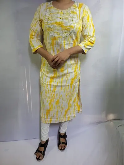 Stylish Cotton Printed Straight Kurti