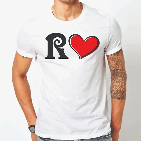 R Latter With Heart Tshirt for Mens