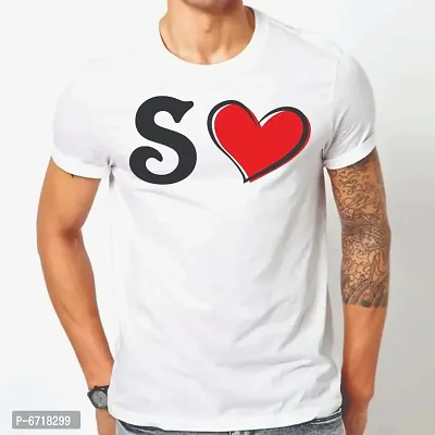 S Love Heart Printed Tshirt for mens-thumb0