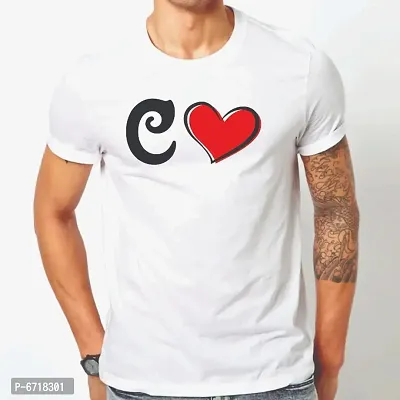 C Love Heart Printed Tshirt for mens