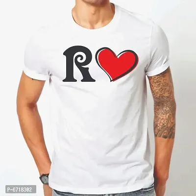 R Love Heart Printed Tshirt for mens