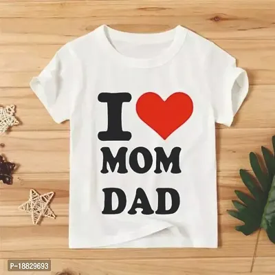 I Love Mom Dad Printed T-shirt for KIds.