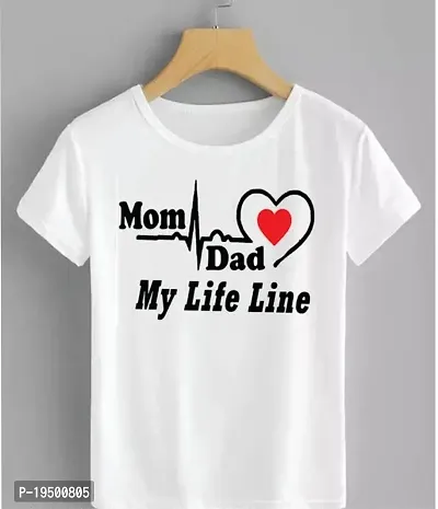 Mom Dad Life Line Printed T-shirt for KIds.-thumb0