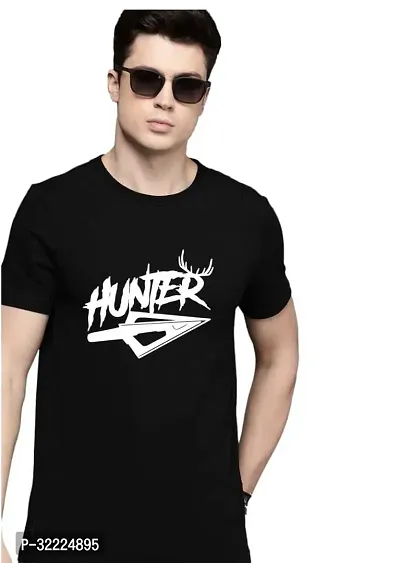 Comfortable Black Cotton Tees For Men-thumb0