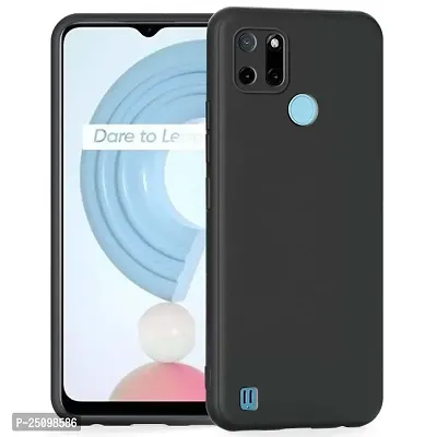 CSK Back Cover Realme C25Y Scratch Proof | Flexible | Matte Finish | Soft Silicone Mobile Cover Realme C25Y (Black)-thumb0