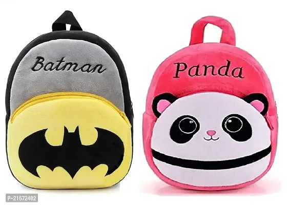 CSK PinkPanda  Bataman Combo Kids School Bag Cute Backpacks for Girls/Boys/Animal Cartoon Mini Travel Bag Backpack for Kids Girl Boy 2-6 Years