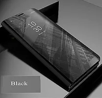 CSK Flip Cover Samsung Galaxy Note10 Plus Mirror Flip Poly Carbonate Semi Transparent, Mirror Flip Case Cover for Samsung Galaxy Note10 Plus - Black-thumb2