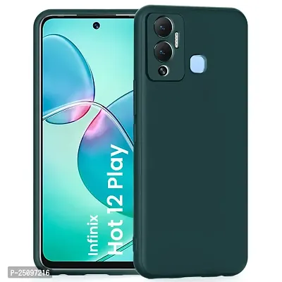 CSK Back Cover Infinix Hot 12 Play Scratch Proof | Flexible | Matte Finish | Soft Silicone Mobile Cover Infinix Hot 12 Play (Green)
