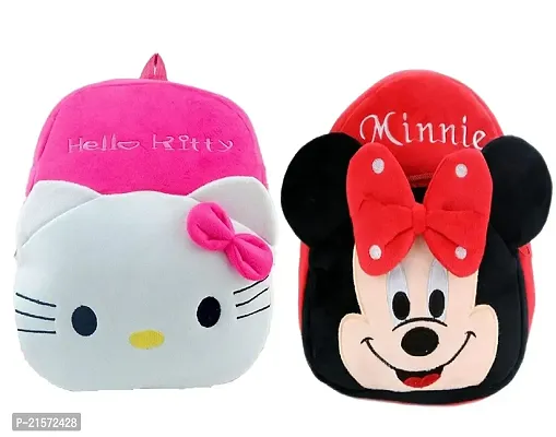 CSK Hello Kitty  Minnie Red Combo Kids School Bag Cute Backpacks for Girls/Boys/Animal Cartoon Mini Travel Bag Backpack for Kids Girl Boy 2-6 Years