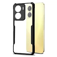 CSK Vivo Y16 Case Back Cover Shockproof Bumper Crystal Clear Camera Protection | Acrylic Transparent Eagle Cover for Vivo Y16 (Black).-thumb2