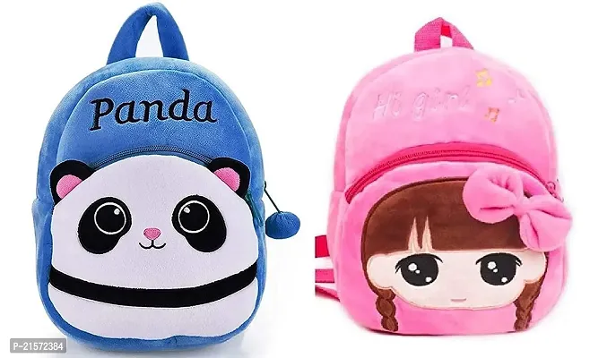 CSK Panda Blue  Hi Girls Combo Kids School Bag Cute Backpacks for Girls/Boys/Animal Cartoon Mini Travel Bag Backpack for Kids Girl Boy 2-6 Years