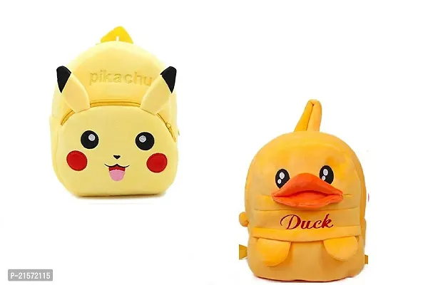 CSK Pikachu  Duck Combo Kids School Bag Cute Backpacks for Girls/Boys/Animal Cartoon Mini Travel Bag Backpack for Kids Girl Boy 2-6 Years-thumb0