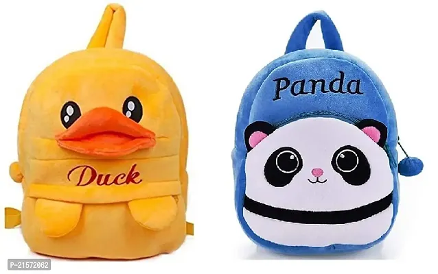 CSK Duck  Panda Dlue Down Combo Kids School Bag Cute Backpacks for Girls/Boys/Animal Cartoon Mini Travel Bag Backpack for Kids Girl Boy 2-6 Years