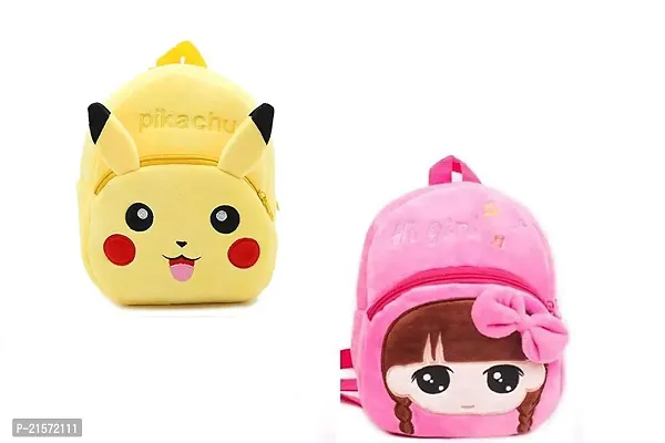 CSK Pikachu  Hi Girls Combo Kids School Bag Cute Backpacks for Girls/Boys/Animal Cartoon Mini Travel Bag Backpack for Kids Girl Boy 2-6 Years
