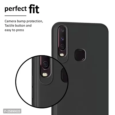 CSK Back Cover Vivo Y17 Scratch Proof | Flexible | Matte Finish | Soft Silicone Mobile Cover Vivo Y17 (Black)-thumb5