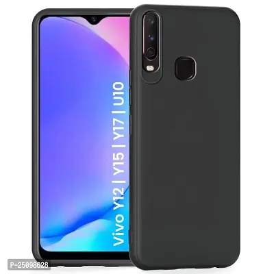 CSK Back Cover Vivo Y17 Scratch Proof | Flexible | Matte Finish | Soft Silicone Mobile Cover Vivo Y17 (Black)-thumb0