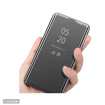 CSK Flip Cover Samsung Galaxy S21 Plus Mirror Flip Poly Carbonate Semi Transparent, Mirror Flip Case Cover for Samsung Galaxy S21 Plus - Black-thumb5