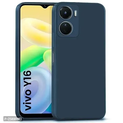 CSK Back Cover Vivo Y16 Scratch Proof | Flexible | Matte Finish | Soft Silicone Mobile Cover Vivo Y16 (Blue)