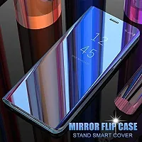 CSK Flip Cover Oppo A15 Mirror Flip Heavy Case Video Stand 360? Protection Mobile Flip Cover for Oppo A15 - Blue-thumb4