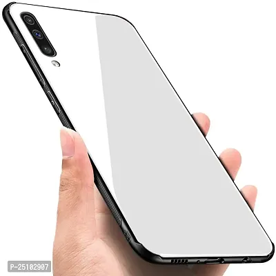 CSK Luxurious Toughened Glass Back Case with Shockproof TPU Bumper Case Cover Designed for?Vivo Z1x - White-thumb0
