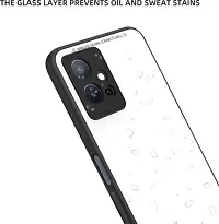 CSK Luxurious Toughened Glass Back Case with Shockproof TPU Bumper Case Cover Designed for?Vivo T1 5G - White-thumb1
