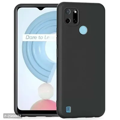 CSK Back Cover Realme C21Y Scratch Proof | Flexible | Matte Finish | Soft Silicone Mobile Cover Realme C21Y (Black)-thumb0
