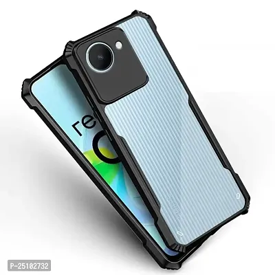 CSK Realme C30s Case Back Cover Shockproof Bumper Crystal Clear Camera Protection | Acrylic Transparent Eagle Cover for Realme C30s (Black).-thumb0