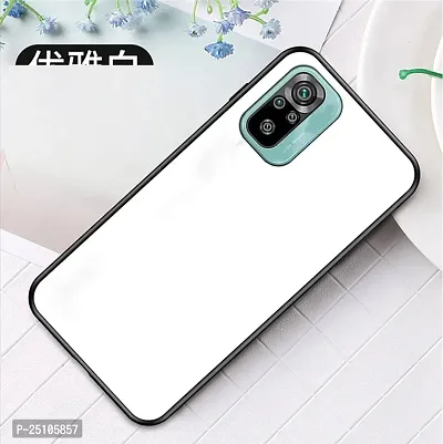 CSK Luxurious Toughened Glass Back Case with Shockproof TPU Bumper Case Cover Designed for?MI 10T 5G - White-thumb3