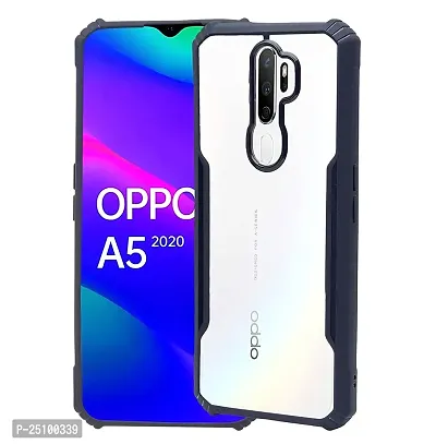 CSK Oppo A9 2020 Case Back Cover Shockproof Bumper Crystal Clear Camera Protection | Acrylic Transparent Eagle Cover for Oppo A9 2020 (Black).