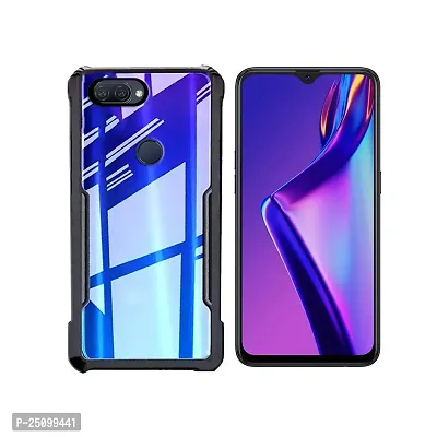 CSK Oppo F9 Pro Case Back Cover Shockproof Bumper Crystal Clear Camera Protection | Acrylic Transparent Eagle Cover for Oppo F9 Pro (Black).