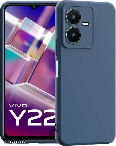 CSK Back Cover Vivo Y22 Scratch Proof | Flexible | Matte Finish | Soft Silicone Mobile Cover Vivo Y22 (Blue)