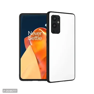 CSK Luxurious Toughened Glass Back Case with Shockproof TPU Bumper Case Cover Designed for?OnePlus 9 Pro 5G - White