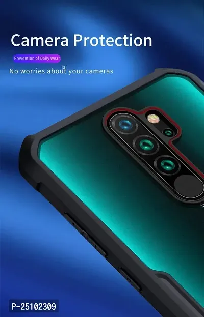 CSK Redmi 9 Prime Case Back Cover Shockproof Bumper Crystal Clear Camera Protection | Acrylic Transparent Eagle Cover for Redmi 9 Prime (Black).-thumb3