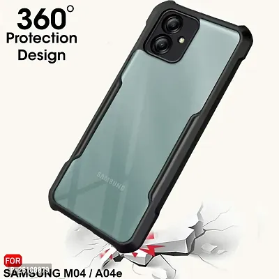 CSK Samsung M04 Case Back Cover Shockproof Bumper Crystal Clear Camera Protection | Acrylic Transparent Eagle Cover for Samsung M04 (Black).-thumb2