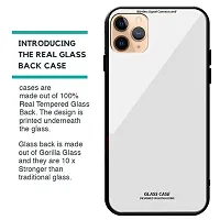 CSK Luxurious Toughened Glass Back Case with Shockproof TPU Bumper Case Cover Designed for?Apple i-Phone 12 pro max - White-thumb2