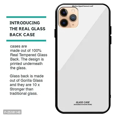 CSK Luxurious Toughened Glass Back Case with Shockproof TPU Bumper Case Cover Designed for?Apple i-Phone 12 pro max - White-thumb3