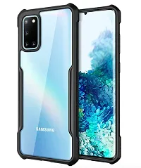 CSK Galaxy A31 Case Back Cover Shockproof Bumper Crystal Clear Camera Protection | Acrylic Transparent Eagle Cover for Galaxy A31 (Black).-thumb1