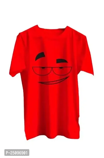 CSK Store Smiley Face and Eye Glasses Wear Design Round Neck T-Shirt for Men-thumb0